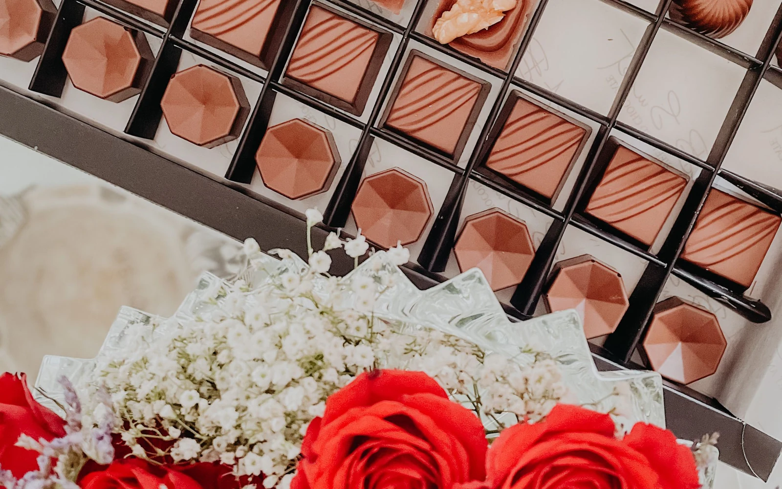 Flowers and chocolate selected by ZEINA